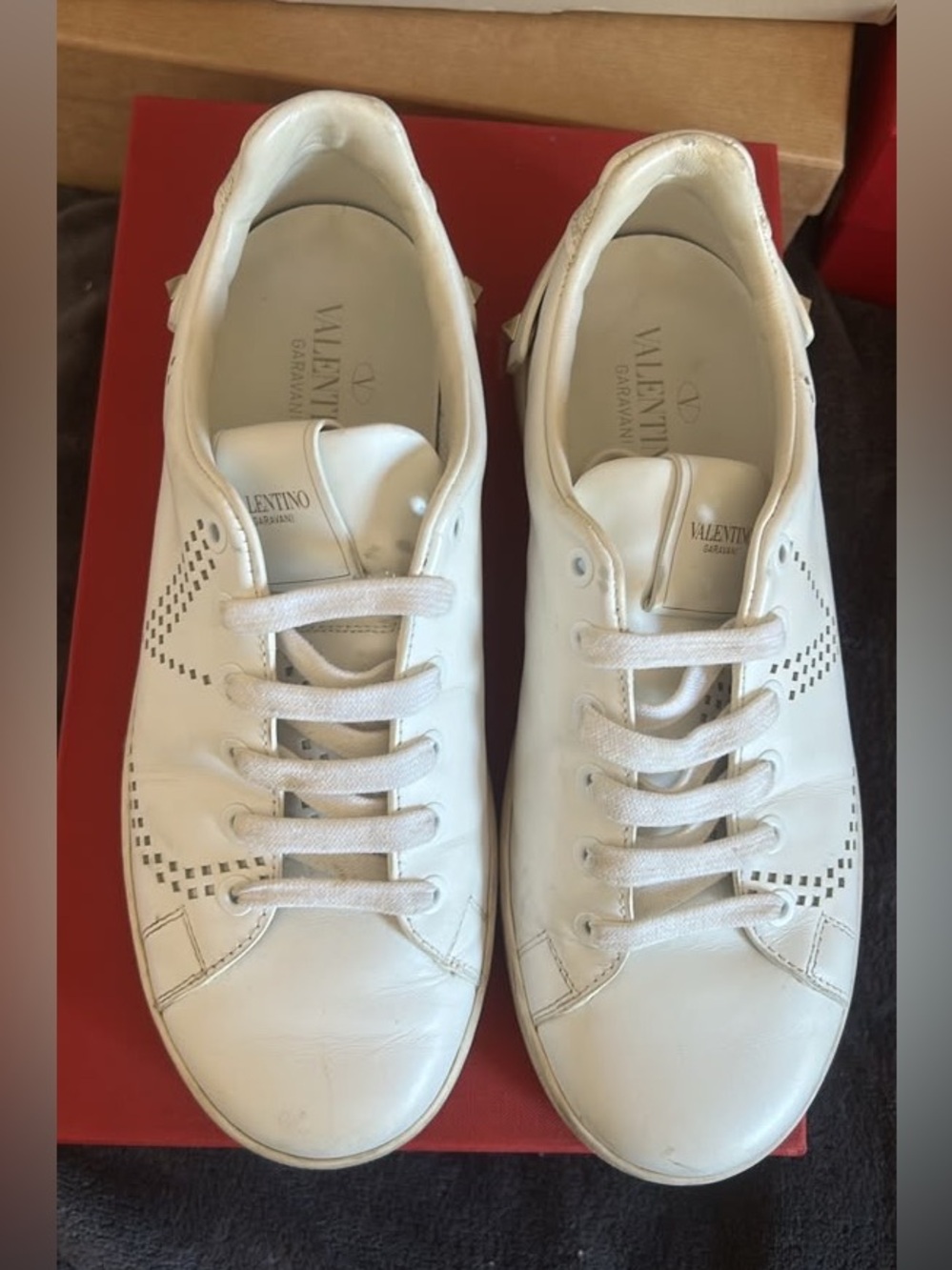 Valentino Garavani White Leather Low-Top Sneakers